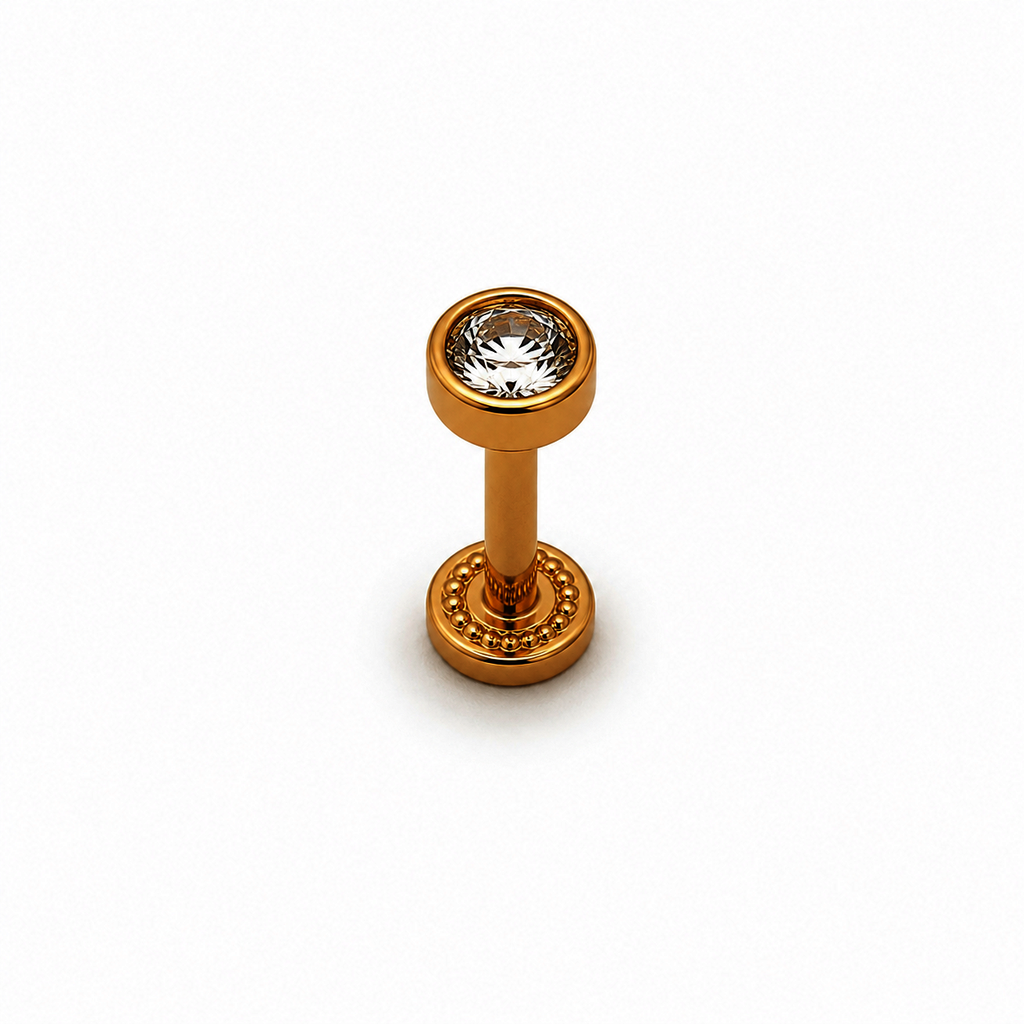 Žluté zlato náušnice HELIX zirkon 3,4mm